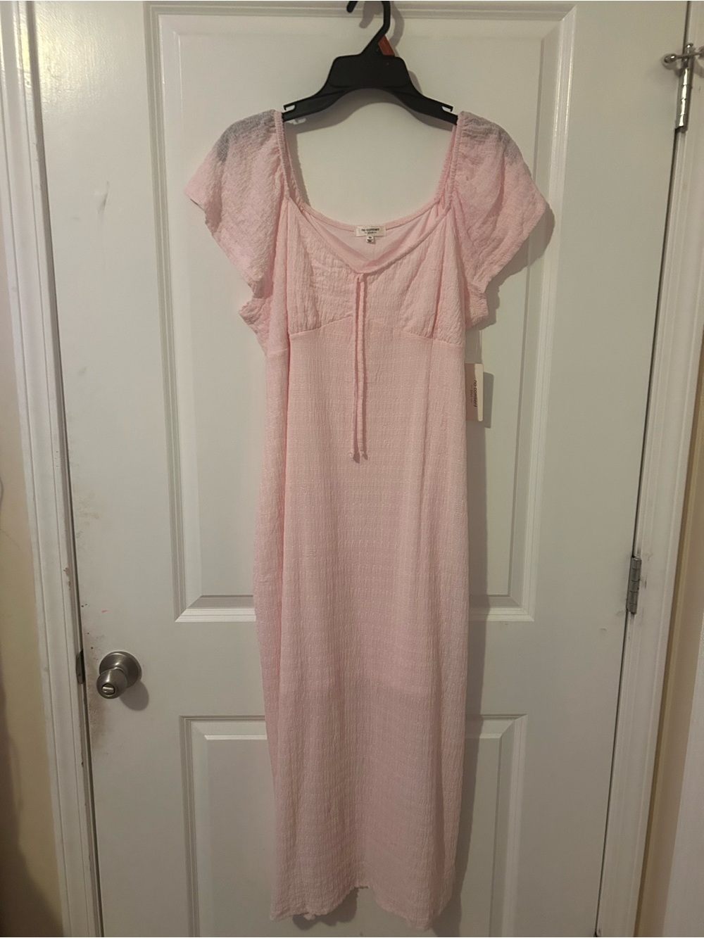 Light Pink Maxi Dress with Tie Front